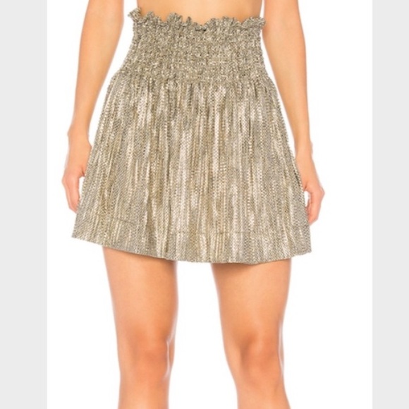 Sabina Musayev Dresses & Skirts - Sabina Musayev Carlie Gold Mini Skirt Smocked Cocktail Large